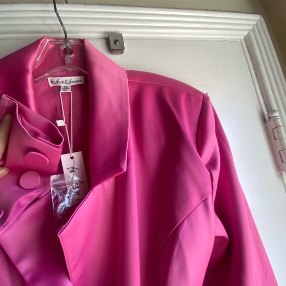 NWT For Love And Lemons Marie blazer mini dress Satin Cutout Blazer with Belt xs - Picture 4 of 8